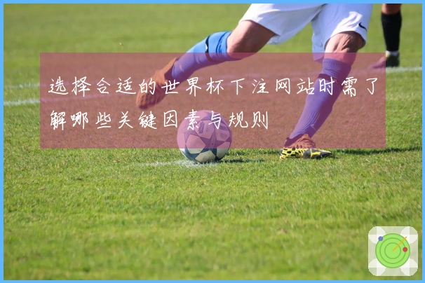 选择合适的世界杯下注网站时需了解哪些关键因素与规则